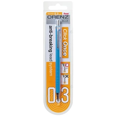 Abbildung von Pentel ORENZ PP503 Druckbleistift mit Anti Minenbruch Technologie, 0.3 mm, Härtegrad B, hellblau (1 Stück)