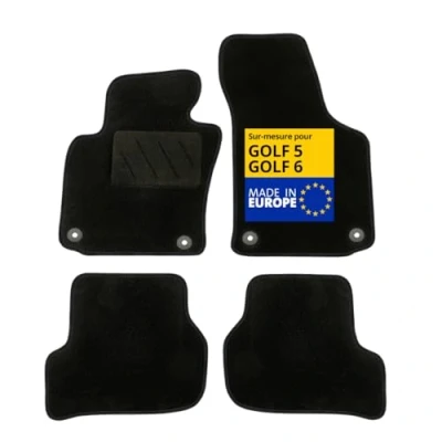 Abbildung von DBS Autofußmatten Maßgeschneidert für Golf 5/6 Mit Befestigungsclips Antirutschmatten 4 Stück