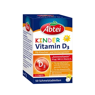 Abbildung von Abtei Kinder Vitamin D3 für Knochen und Immunsystem (50 Schmelztabletten)