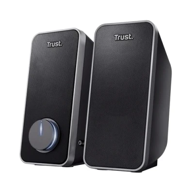 Abbildung von Trust Arys 2.0 PC Lautsprecher Set, 28 Watt, 3,5 mm AUX Klinke, Boxen mit USB Stromversorgung, für PC, Laptop, Computer, Tablet und Smartphone Schwarz, Einheitsgröße