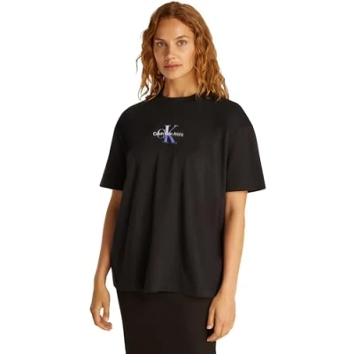 Abbildung von Calvin Klein Jeans Gradient Monologo TEE Tshirt print, Damen, Größe: XS, Black