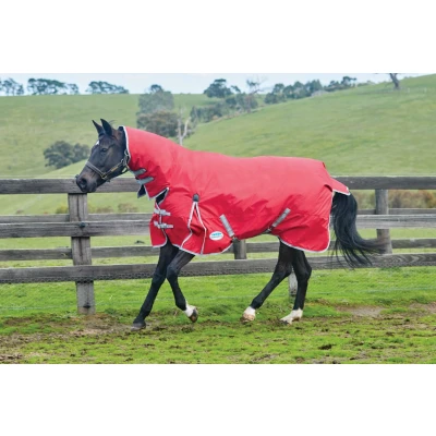 Abbildung von Weatherbeeta Combo Neck Medium Turnout Rug Comfitec Classic 220g Red/Silver/Navy 145/195
