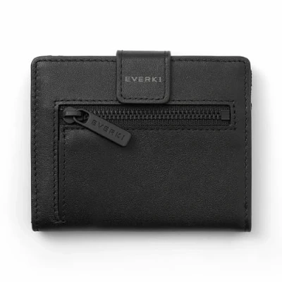 Abbildung von EVERKI Herren RFID Portemonnaie Leder Slim Wallet, Schwarz