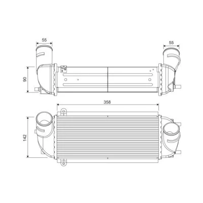 Abbildung von VALEO 818688 Ladeluftkühler Aluminium ohne Sensor HYUNDAI: SANTA FE 2