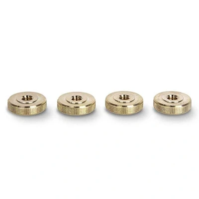Abbildung von PrecisionGeek 20mm Ø Messing Rändelmutter/Adapter für Daumenrad Kontermutter M6 x 5mm (4 Stück)