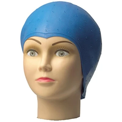 Abbildung von Comair 3040025 Strähnenhaube mit Lochstanzung, blau