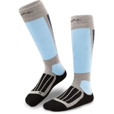 Abbildung von gipfelsport Skisocken für Kinder, Herren und Damen Dicke Socken aus Merinowolle, warme Merino Snowboardsocken, 1x Paar Skistrümpfe, Grau, Größe 36 38