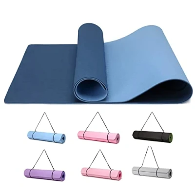 Abbildung von Good Nite Gymnastikmatte Yogamatte Fitnessmatte Rutschfest Trainingsmatte Sport Turn Matten Pilates Matte Bodenturnmatte Mit Tragegurt 183 x 61 0.6 cm (Marine/Blau)