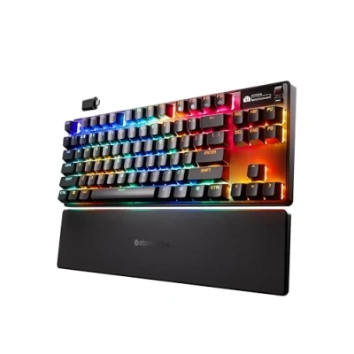 Abbildung von SteelSeries Apex Pro TKL Wireless Gen 3 HyperMagnetic Gaming Tastatur OmniPoint 3.0 Switches Anpassbares Ansprechverhalten Sofort einsetzbare Presets Rapid Tap/SOCD OLED US QWERTY Layout