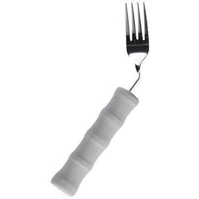 Abbildung von Homecraft Lightweight Foam Handled Cutlery Angled, Fork, Right, (Eligible for VAT relief in the UK) Fork Limited Wrist Movement, Independent Self Feeding Utensil Arthritis, Elderly, Disabled