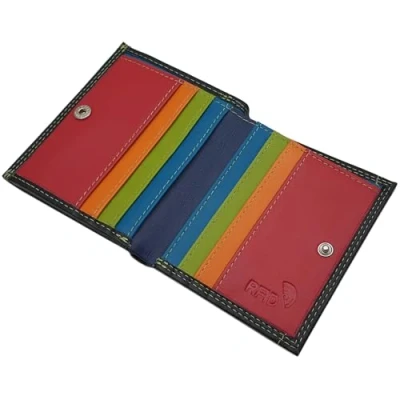 Abbildung von myledershop Rind Nappa Leder Damen Geldbörse/Geldbeutel/Portemonnaie/Geldtasche mit RFID &amp; NFC Schutz Mehrfarbig