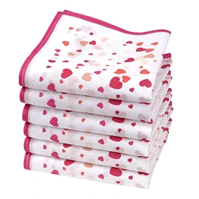 Abbildung von Merrysquare Mini Tücher mit Herzen 100% Baumwolle 6 Stück 23 cm x Modell Confetti