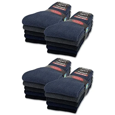Abbildung von sockenkauf24 10 20 30 Paar Sportsocken Tennissocken Arbeitssocken Herren &amp; Damen Socken Baumwolle (43 46, Gemischt)