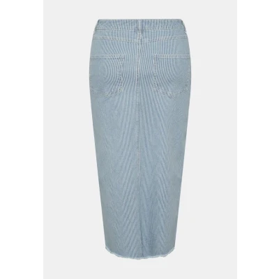 Abbildung von Pieces Pcbillo MIDI Skirt Bleistiftrock, Damen, Größe: Small, Light blue denim/dancer