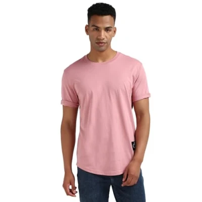 Abbildung von Calvin Klein Herren Badge Turn Up Sleeve J30j323482 Kurzarm Strickoberteile, Lila (Rose Dusk), XXS