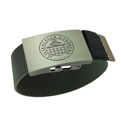 Abbildung von Gravurmanufaktur Fliesenleger Hosengürtel Einheitslänge Handwerk und Zunft, Schwarz, 40mm breit 120cm lang