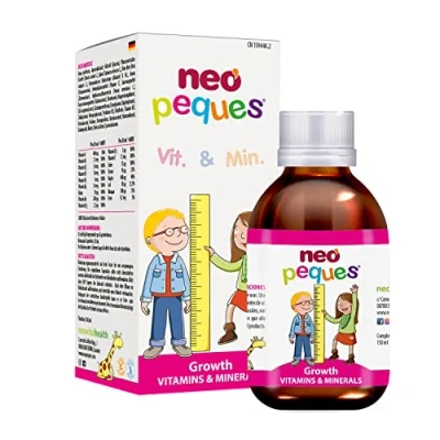 Abbildung von Neo Peques Growth Kinder sirup ab 6 Monaten 150 ml 100 % Natürliche Inhaltsstoffe mit Essentiellen Vitamine und Mineralstoffen für das Wachstum Orangengeschmack