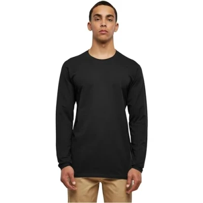 Abbildung von Urban Classics Stretch Terry Langarmshirt, Herren, Größe: 4XL, Black