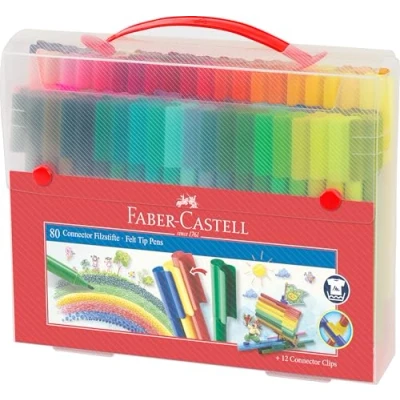 Abbildung von FABER CASTELL 155579 Filzstift Connector, im Koffer, 80 teilig, 1 Stück