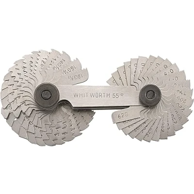 Abbildung von STAHLWILLE 12665/52 Gewindeschablone 52 Blatt für Steigungen von 0,25 bis 6 mm und 4 62 Gang auf 1&quot; (metrisches/Whitworth Gewinde)
