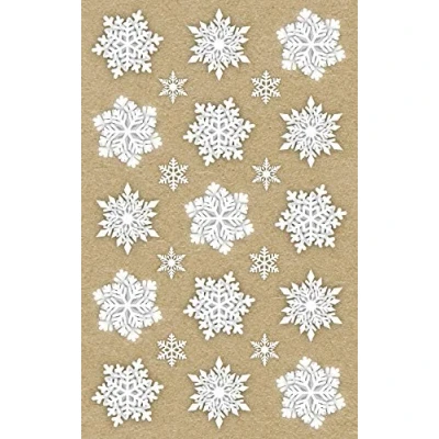 Abbildung von AVERY Zweckform 30 Aufkleber Weihnachten Eiskristalle weiß (Made in Germany, Weihnachtssticker Papier, selbstklebende Weihnachtdeko für Karten, Geschenke, Tüten) 2 Bogen/je 15 Sticker, 52290