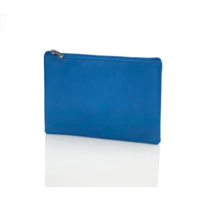 Abbildung von Josephine Osthoff Banktasche große Geldtasche Dokumententasche DIN A5 100% Echtleder mit Reißverschluss (943), Farbe:Royal