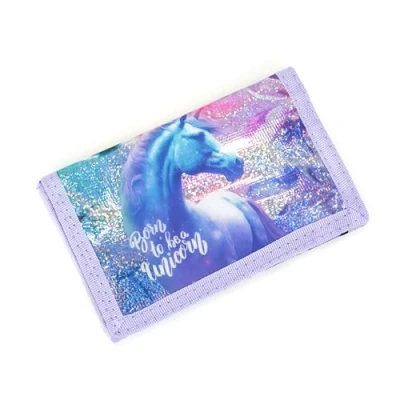 Abbildung von Ragusa Trade Mädchen Kinder Geldbeutel Portemonnaie Geldbörse mit tollem Einhorn Unicorn Pferde Motiv (PFJR), lila/rosa, 12 x 8 1 cm