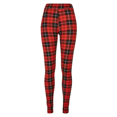Abbildung von Urban Classics SOFT AOP Leggings Hosen, Damen, Größe: 4XL, Redcheck