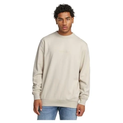 Abbildung von G STAR Script LOGO Sweatshirt, Herren, Größe: Small, Whitebait