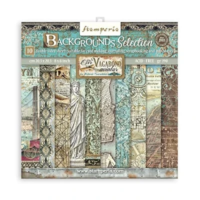 Abbildung von Stamperia Sir Vagabond Aviator Background Paper Pad 20x20, One Size, SbBS63