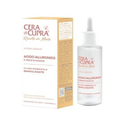 Abbildung von Cera di Cupra, Hydra Serum Hyaluronsäure und Akazienhonig, polstert auf weckt sofort die Leuchtkraft des Gesichts, Made in Italy, Dermatologisch Getestet, 30 ml