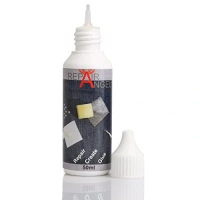 Abbildung von Repair Angel Textilkleber waschmaschinenfest transparent für Stoffe Leder Jeans (50ml)