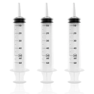 Abbildung von V2 VAPE 3 Stück Spritzen Set 50ml. Dosierspritze aus Plastik. Als Futterspritze, Sauspritze Für Motoröl oder Bremsflüssigkeit. Hobby und Handwerk.