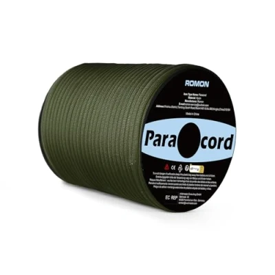 Abbildung von Romon Paracord 4mm, 50M Schnüre Seil 9 Kern Strängen Bänder, Schnur Reissfest Sonnensegel, Nylon Survival Reepschnur für Outdoor Camping, Armeegrün