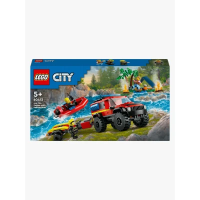 Abbildung von LEGO City 60412 Feuerwehrgeländewagen mit Rettungsboot