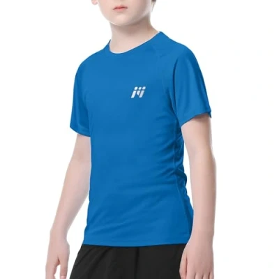 Abbildung von MEETWEE Jungen Rash Guard Kurzarm Kinder Badeshirt UV Schutz UPF 50 + Schwimmshirt Schnelltrocknend