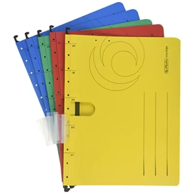 Abbildung von Herlitz 5874953 Hängehefter A4 UniReg kaufmännisch, Kraftkarton, 230 g/qm, 5er Packung (Farben sortiert)