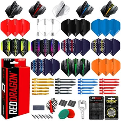 Abbildung von RED DRAGON Darts Zubehör, Packung Pro Aluminium Set, inklusive Flights, Schäfte und Zubehör