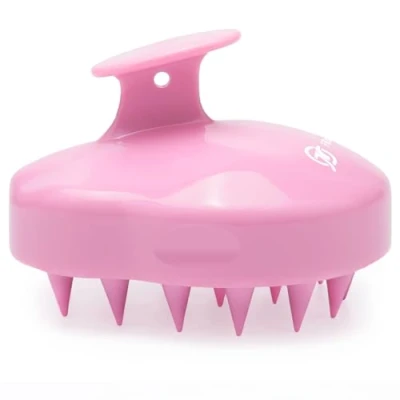 Abbildung von FReatech Kopfhaut Massagebürste Shampoo Haarbürste für Peeling und Kopfmassage, Silikonkamm Pflege Haarwurzel, Healthy Head ohne Schuppen, Stimuliert das Haarwachstum, Rosa