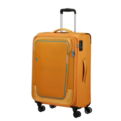 Abbildung von American Tourister Pulsonic Spinner M, Erweiterbar Koffer, 68 cm, 64/74 L, Gelb (Sunset Yellow)