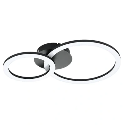 Abbildung von Eglo 900322 Deckenleuchte PARRAPOS Z Stahl schwarz, Kunststoff weiss LED 15W 3000 6500K L:44.5cm B:30cm H:7cm dimmbar mit Connect Funktion