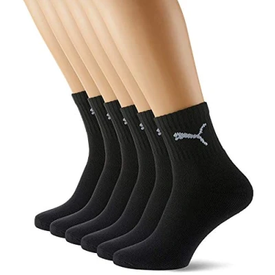 Abbildung von Puma Herren Short Crew Socks Frotteesohle 6er Pack Sportsocken, Schwarz, 39 42