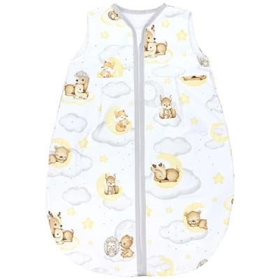 Abbildung von TupTam Baby Sommer Schlafsack 0.5 TOG aus OEKO TEX zertifizierten Materialien, Farbe: Tiere/Ecri, Größe: 92 98