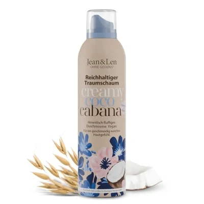 Abbildung von Jean &amp; Len Reichhaltiger Traumschaum Kokos Hafermilch, Gel to Mousse Technologie, mit Vitamin E und pflanzlichem Glycerin, Duschschaum, ohne Parabene Silikone, 200 ml