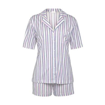 Abbildung von s.Oliver Pyjama, Damen, Größe: 44/46, Hellblau lila gestreift