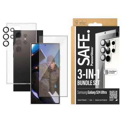 Abbildung von Samsung Galaxy S24 Ultra Hülle Kunststoff PanzerGlass Hard Case/Backcover Handyhülle Transparent Shockproof/Stoßfest
