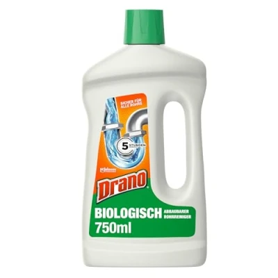 Abbildung von Drano® Biologisch Abbaubarer Rohrreinige für langsam abfließende Abflüsse, 1er Pack (1 x 750 ml)