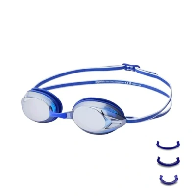 Abbildung von Amazon Basics Unisex Erwachsenen Schwimmbrille, Einheitsgröße, Verspiegelt Blau