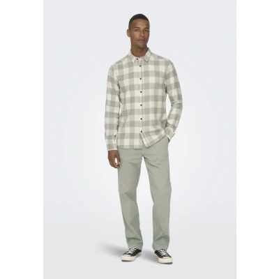 Abbildung von Only &amp; Sons Gudmund LS Checked NOOS Hemd, Herren, Größe: XS, Antique white
