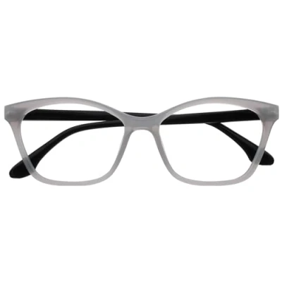Abbildung von OPULIZE KAT Lesebrille Cat Eye Katzenaugen Fassung Glänzendes Grau Herren &amp; Damen Federscharniere R59 7 +3.50